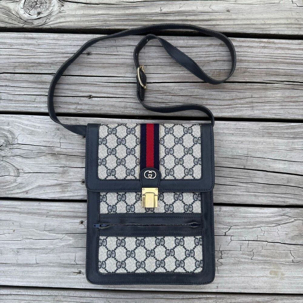 Gucci Crossbody Bag in Black and Red with Gold Accent